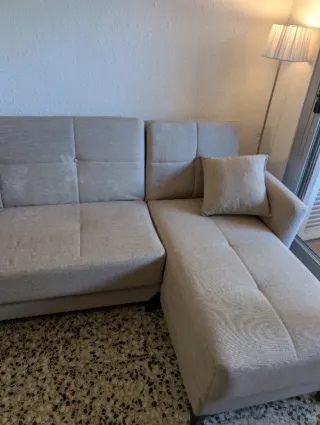 Sofá cama beige tela