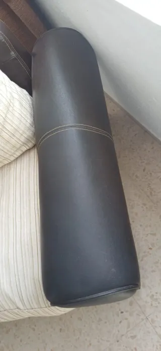 Divano a 2 posti in tessuto e pelle