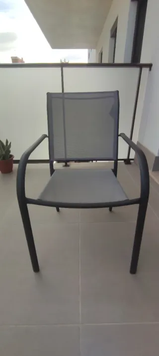 Mesa y 6 sillas terraza aluminio