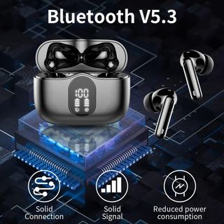 Auriculares Inalámbricos, Bluetooth 5.3 con HD Mic