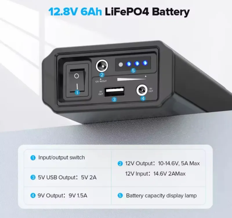 POWER BANK- BATERÍA LiFePO4  6 AMP HF, VHF-UHF afbeelding 2