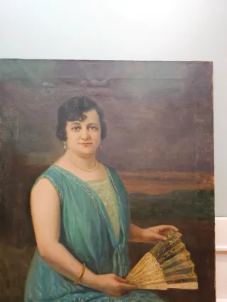 Pareja de retratos al óleo Francisco Sans Castaño