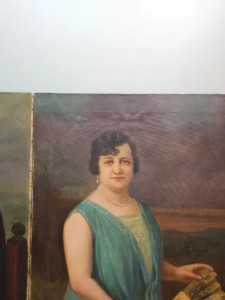 Pareja de retratos al óleo Francisco Sans Castaño