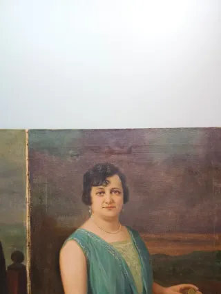 Pareja de retratos al óleo Francisco Sans Castaño