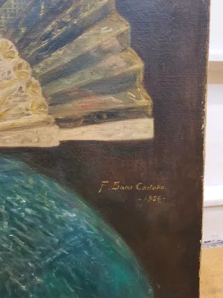 Pareja de retratos al óleo Francisco Sans Castaño