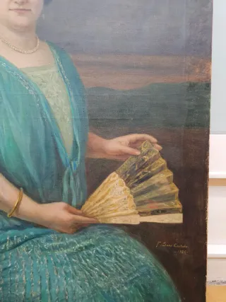 Pareja de retratos al óleo Francisco Sans Castaño