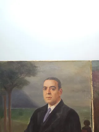 Pareja de retratos al óleo Francisco Sans Castaño