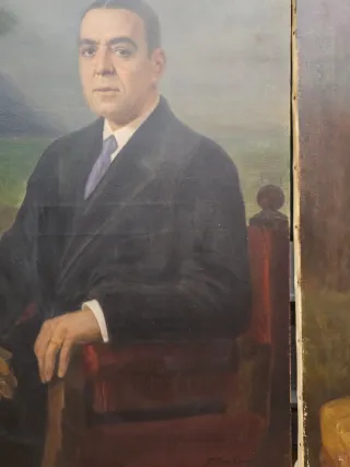 Pareja de retratos al óleo Francisco Sans Castaño