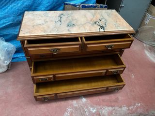 Aparador antiguo con mármol - Madera maciza