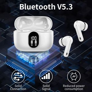 Auriculares Inalámbricos, Bluetooth 5.3 con HD Mic