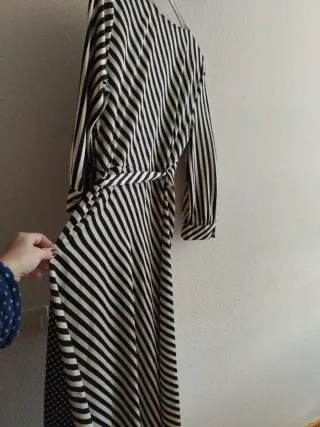Vestido elegante T38/40 rayas y lunares