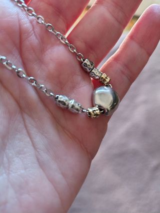 Collana argento 925 stile Dodo pepita granelli