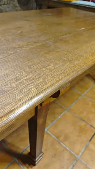 Mesa de roble rústica grande