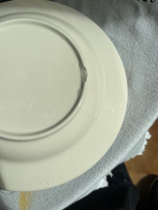 Conjunto 10 Pratos Cerâmica Vintage Azul Branco