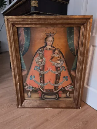 Cuadro antiguo Virgen de la Azucena