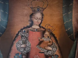 Cuadro antiguo Virgen de la Azucena