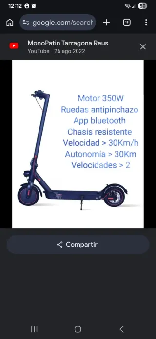 Patinete Eléctrico Negro