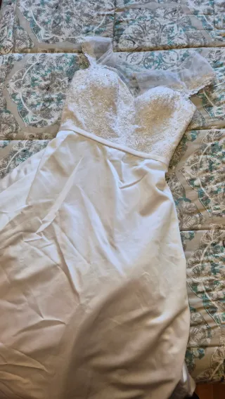 Vestido de Novia T40 Encaje y Satén