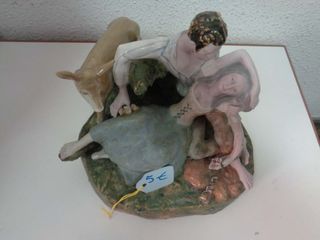 Figura porcelana pareja enamorada y ciervo