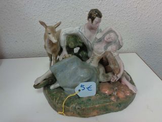 Figura porcelana pareja enamorada y ciervo