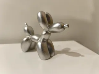 Figura Cão Balão Prateado