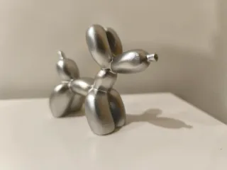 Figura Cão Balão Prateado