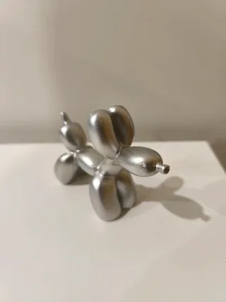 Figura Cão Balão Prateado