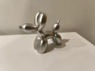 Figura Cão Balão Prateado