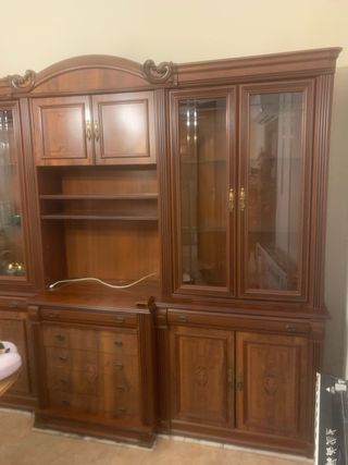 Mueble antiguo madera y cristal