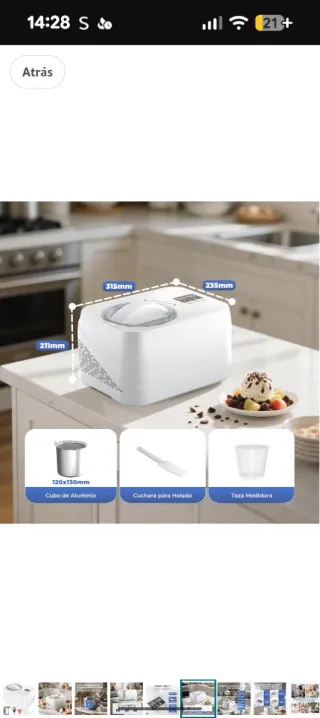 Heladera con compresor. Helados de proteínas.