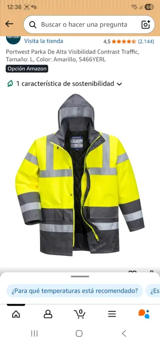 Chaqueta de trabajo Portwest alta visibilidad