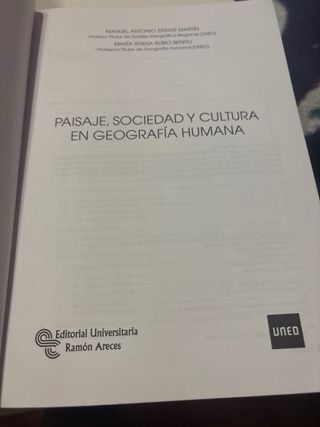 Paisaje, sociedad y cultura en geografía humana