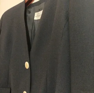 Blazer Lana Vergine Vintage Blu Rebecca