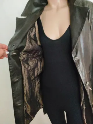 Chaqueta de piel marrón mujer Talla 48. Vintage.