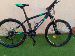Bicicleta BTWIN Rockrider Negra/Verde
