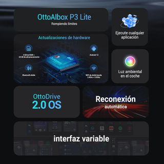 - OTTOCAST P3 Lite CarPlay AI Box, CarPlay Inalá