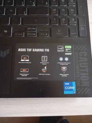 Portátil Asus TUF Gaming F16
