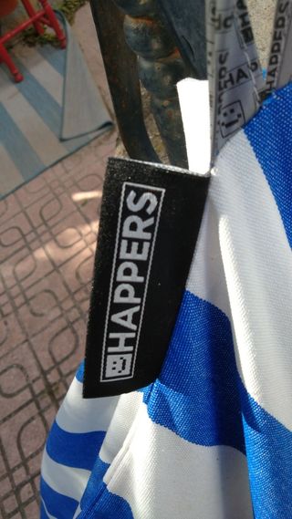 Puff Pirámide Happers Azul y Blanco