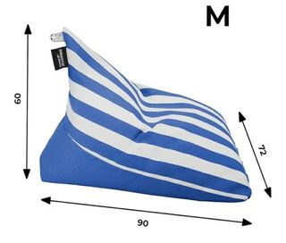 Puff Pirámide Happers Azul y Blanco