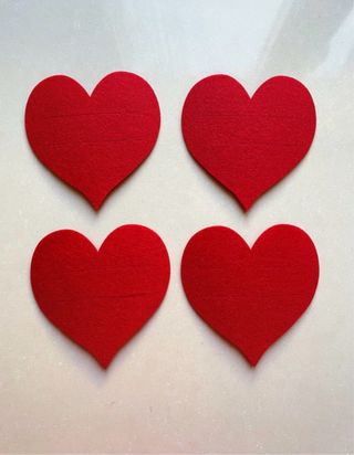 Set 4 Portaposate Cuore Rosso Elegante