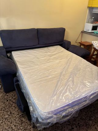 Sofá Cama Sistema Italiano Azul