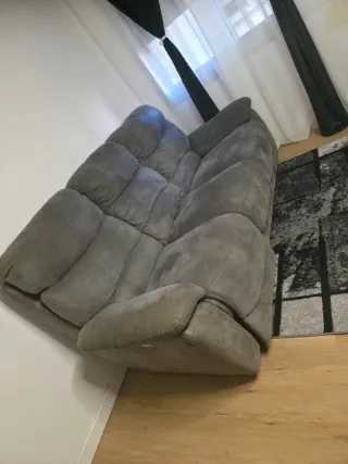 Sofá de tela gris 3 plazas