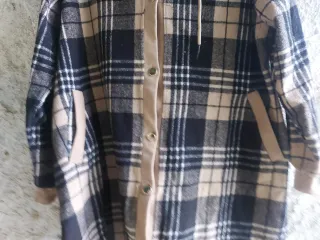 Chaqueta cuadros beige y negro