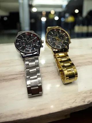 2 Relojes Sport-Business | Cromado y Dorado.