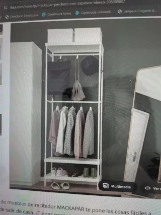 Perchero Zapatero Ikea Mackapär Blanco