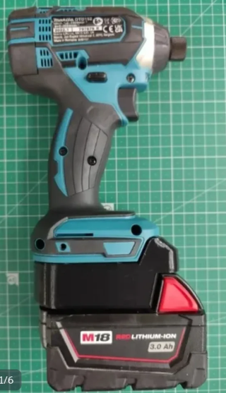 Adaptador Makita para Batería Milwaukee M18