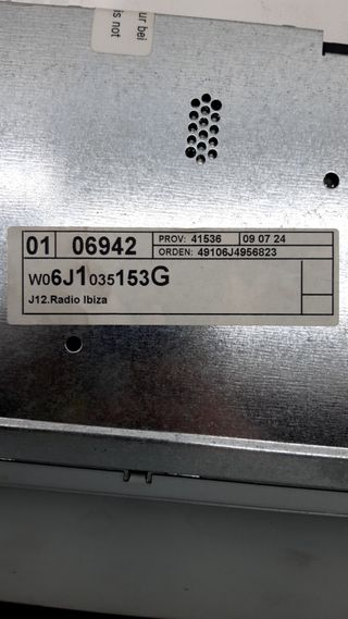 SISTEMA AUDIO / RADIO CD SEAT IBIZA (6J5) (2)