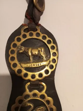 Correa de arnés de cuero con adornos