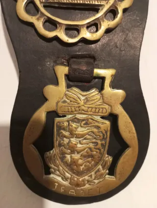 Correa de arnés de cuero con adornos