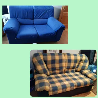 Sofá de 2 plazas azul